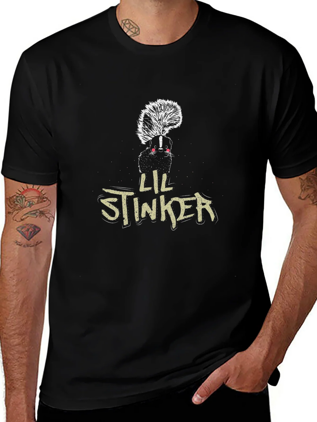 Lil Stinker Skunk Graphic Tee - Black product image 1