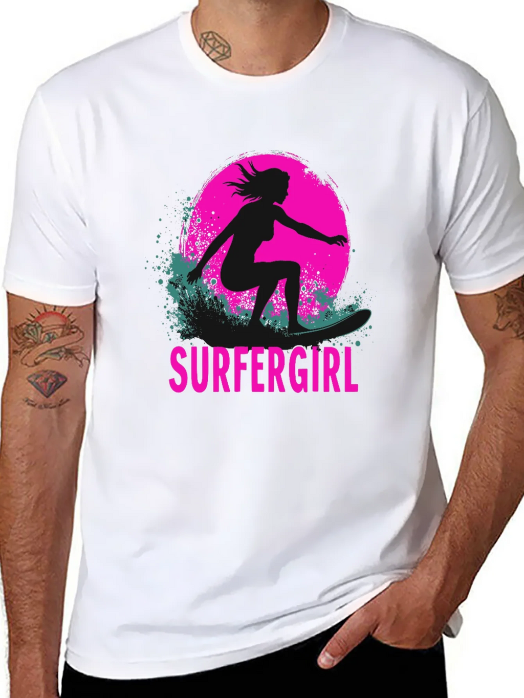Surfer Girl Graphic Tee - Black product image 7