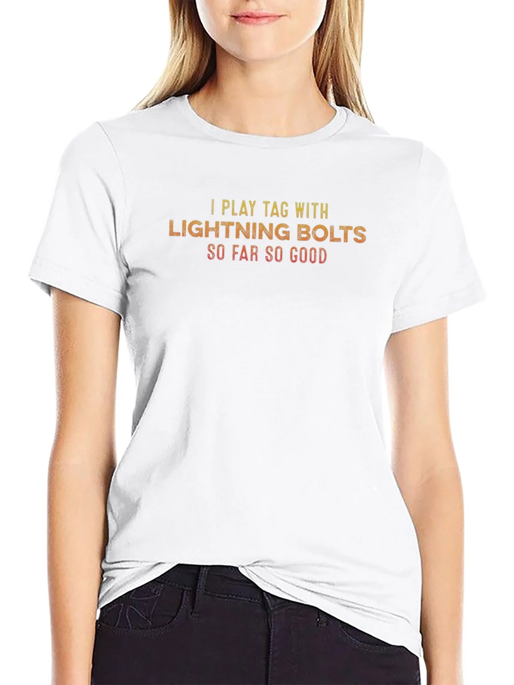 I Play Tag With Lightning Bolts Black T-Shirt product image 8
