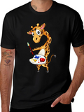 Giraffe Artist Graphic Tee - Black product image 1
