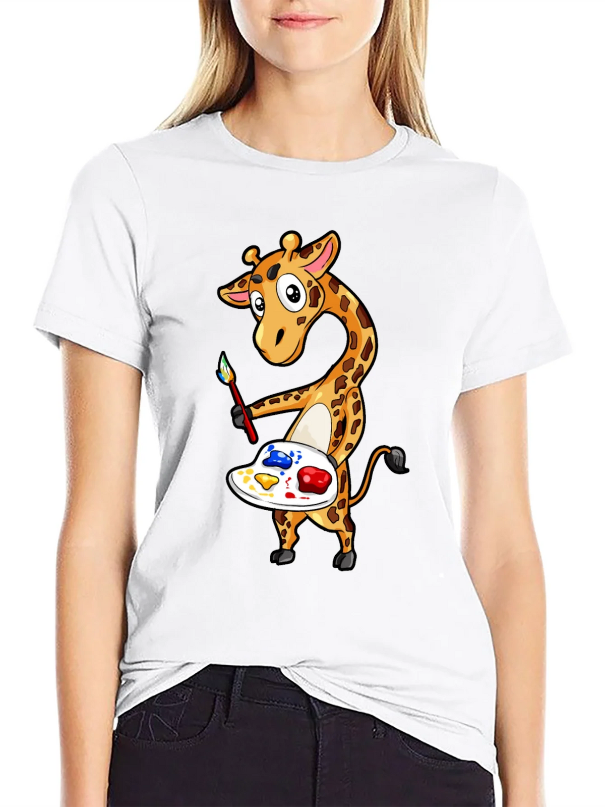 Giraffe Artist Graphic Tee - Black product image 8