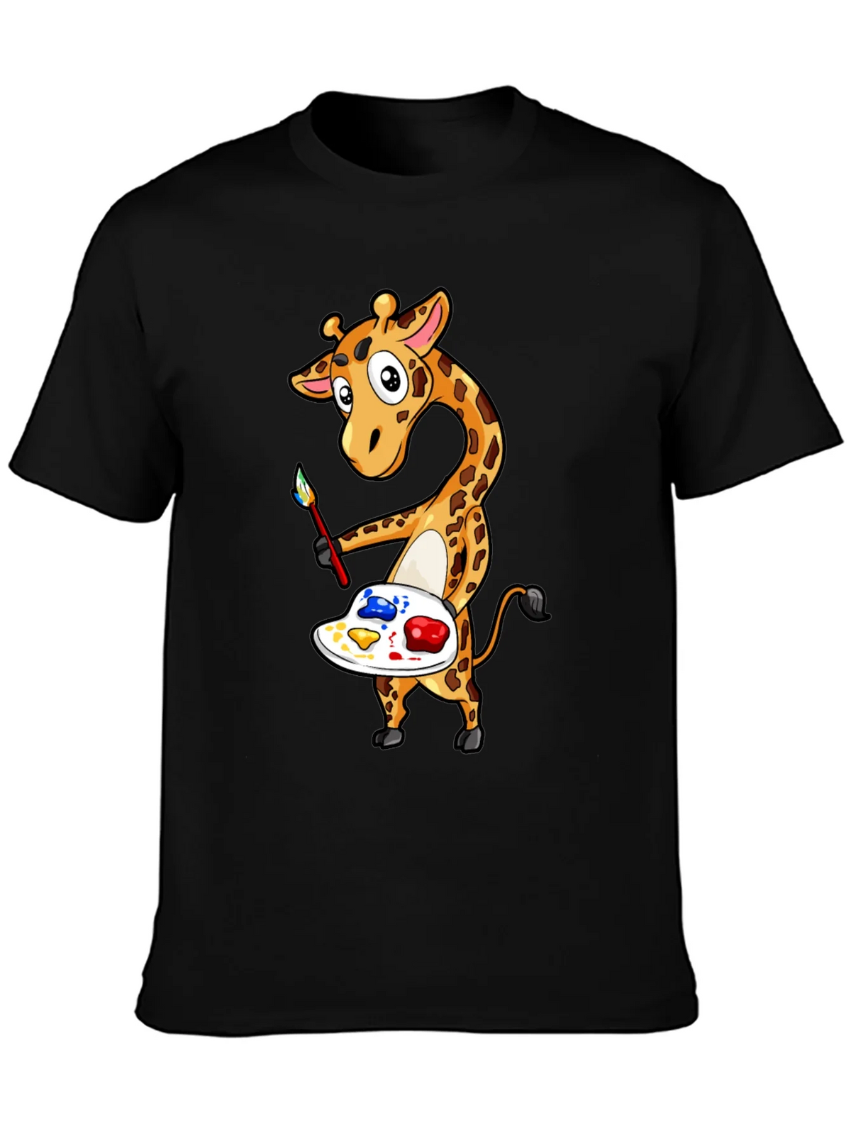 Giraffe Artist Graphic Tee - Black product image 3