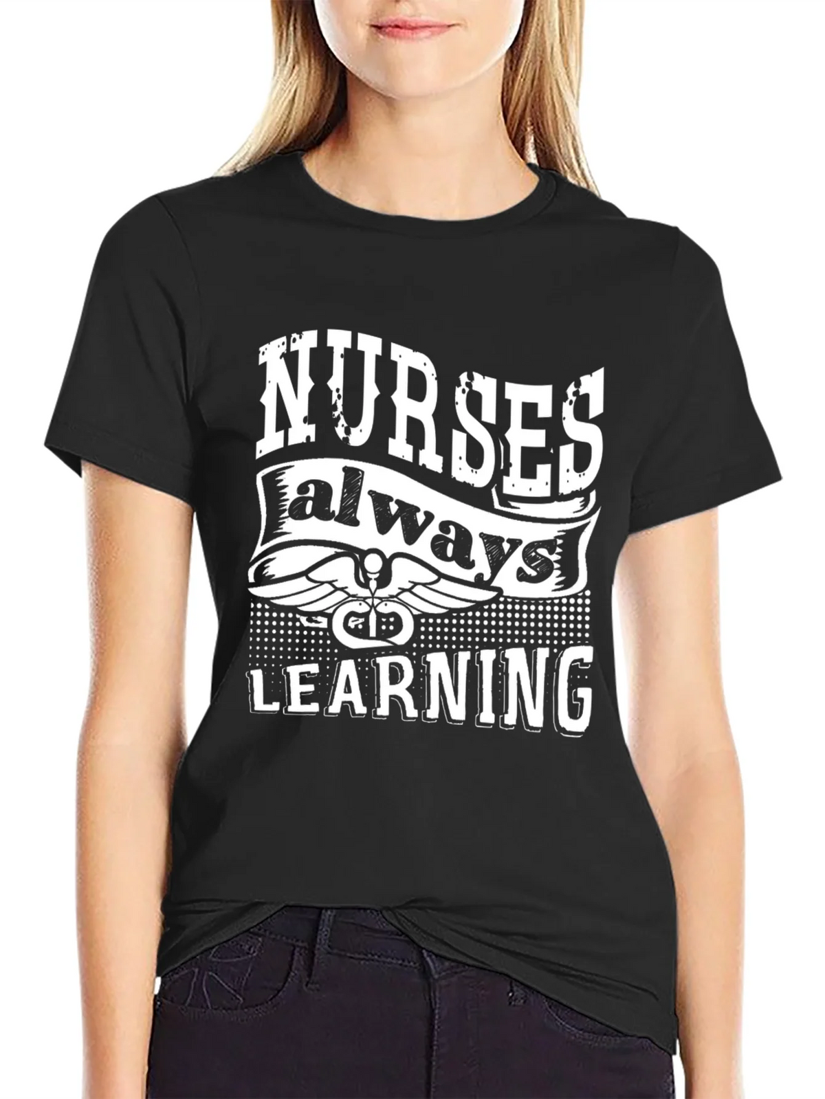 Nurses Always Learning Black T-Shirt product image 2