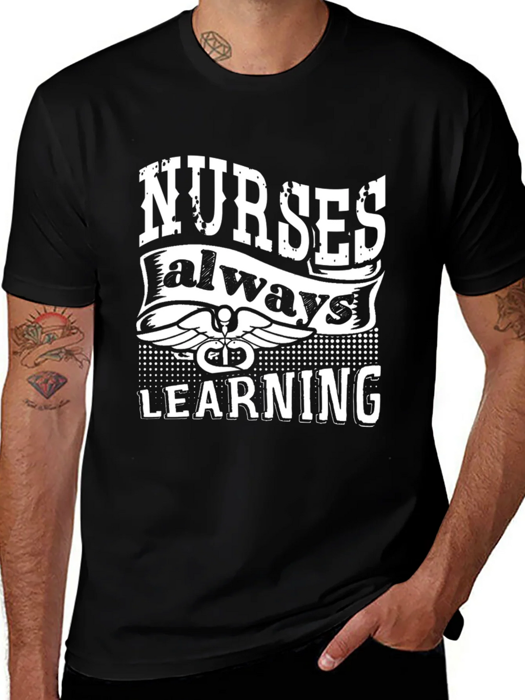 Nurses Always Learning Black T-Shirt product image 1