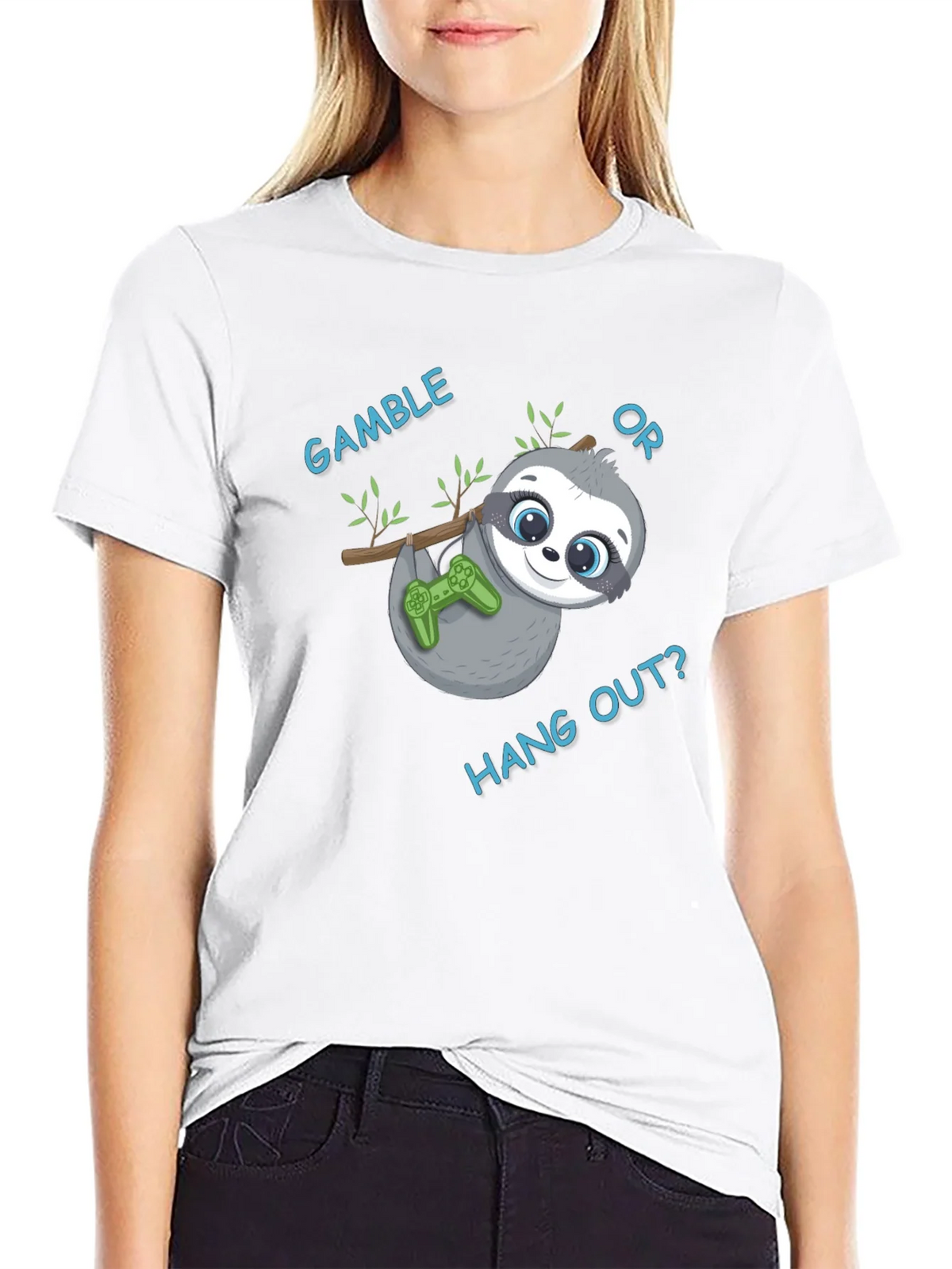 Gamble or Hang Out? Sloth Gaming T-Shirt product image 8