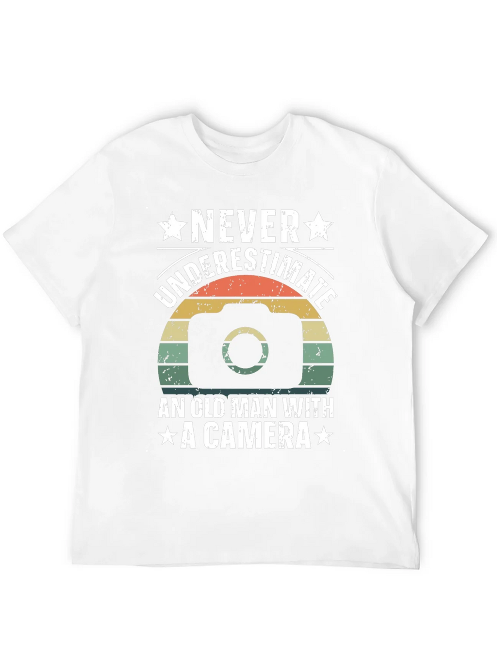 Never Underestimate Old Man Camera T-Shirt product image 9