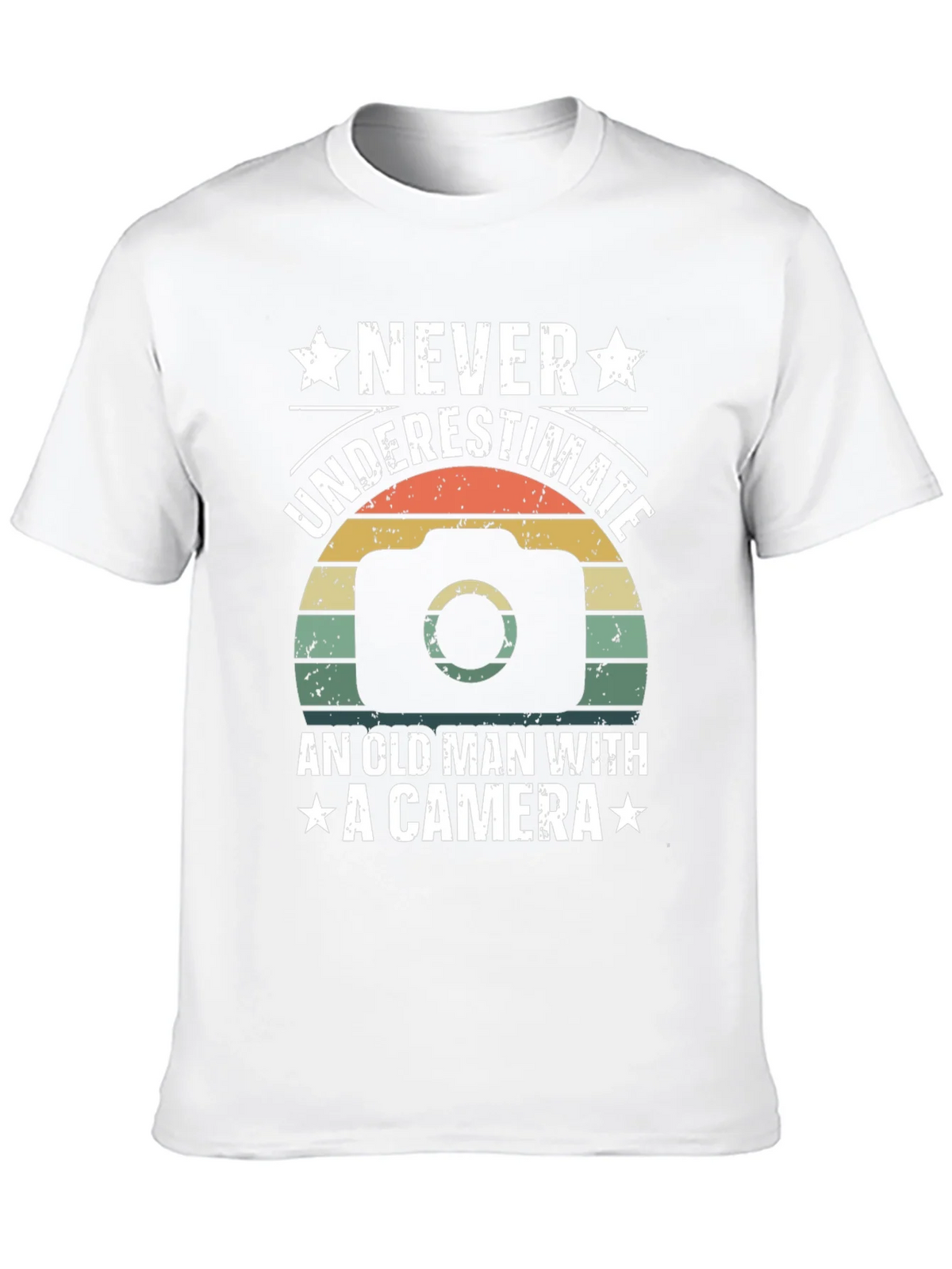 Never Underestimate Old Man Camera T-Shirt product image 7