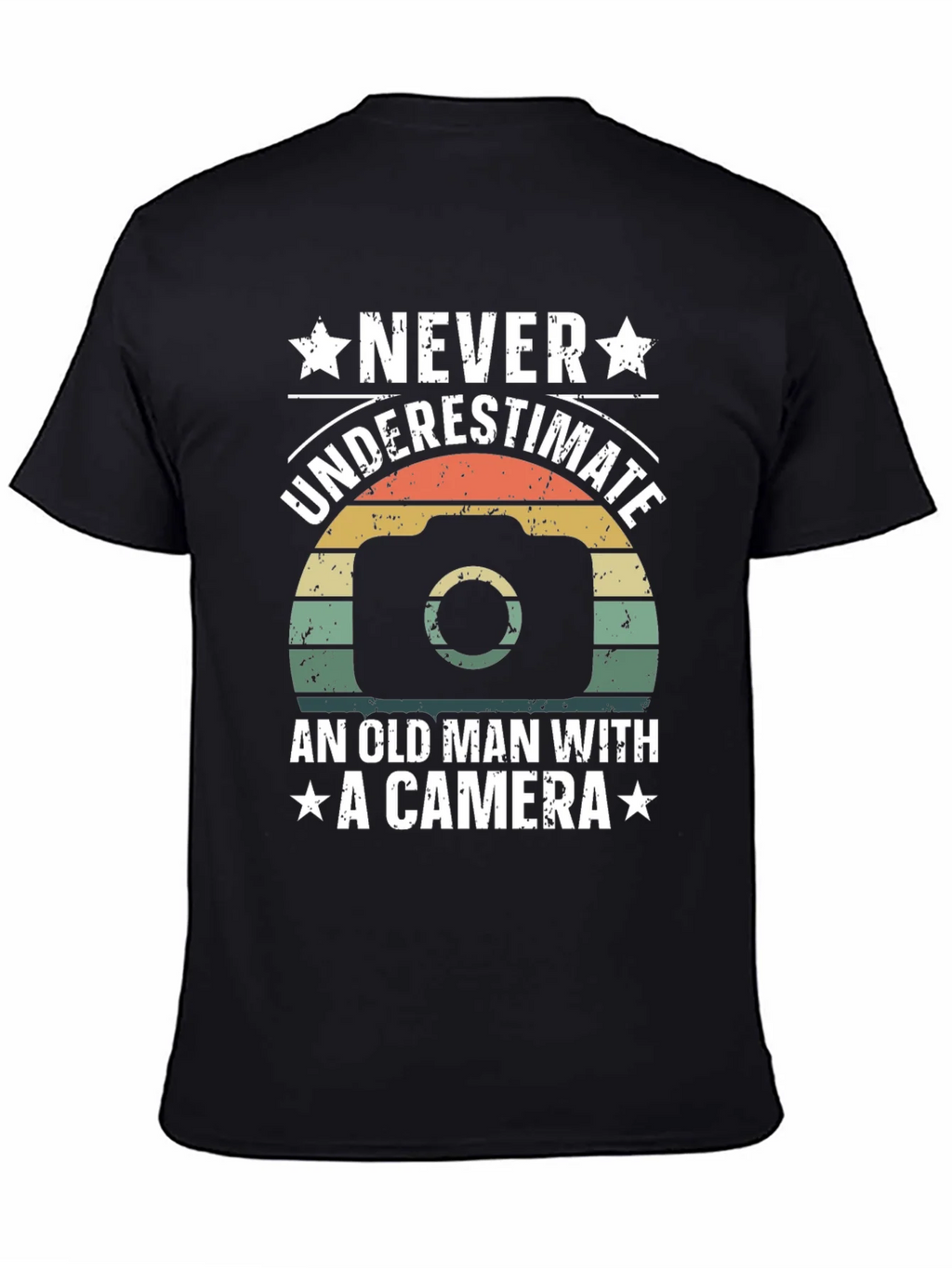 Never Underestimate Old Man Camera T-Shirt product image 3