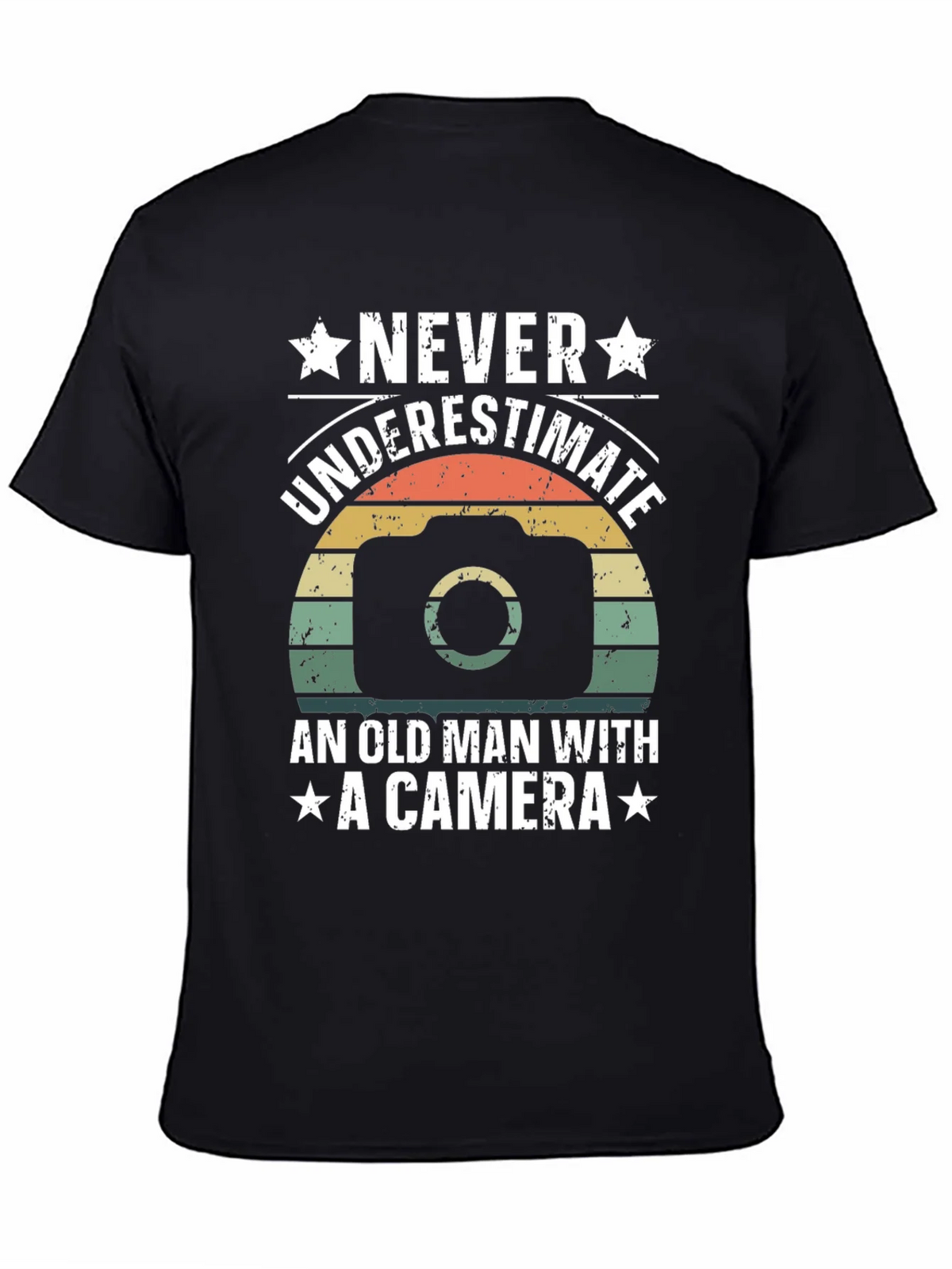 Never Underestimate Old Man Camera T-Shirt product image 3