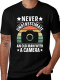 Never Underestimate Old Man Camera T-Shirt product image 1