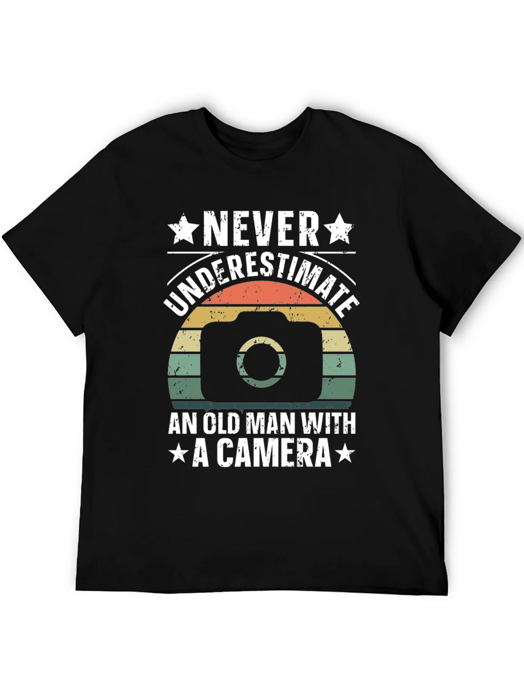 Never Underestimate Old Man Camera T-Shirt product image 4