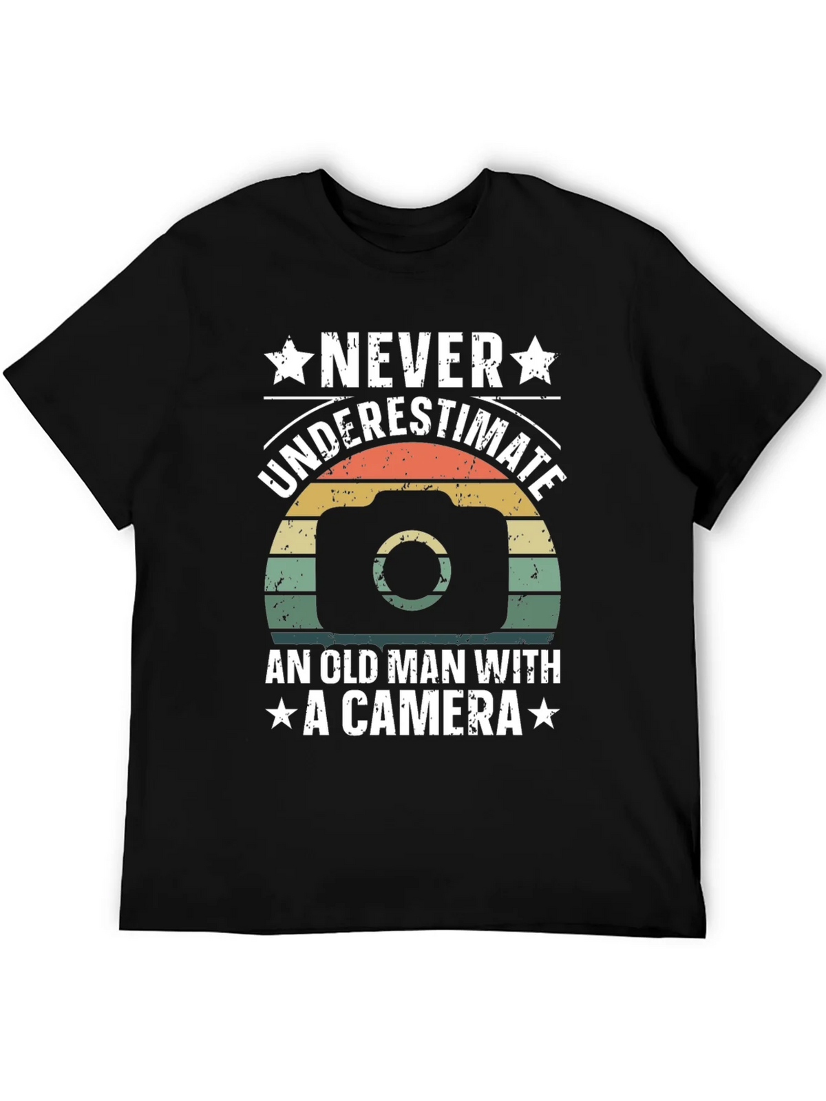 Never Underestimate Old Man Camera T-Shirt product image 4