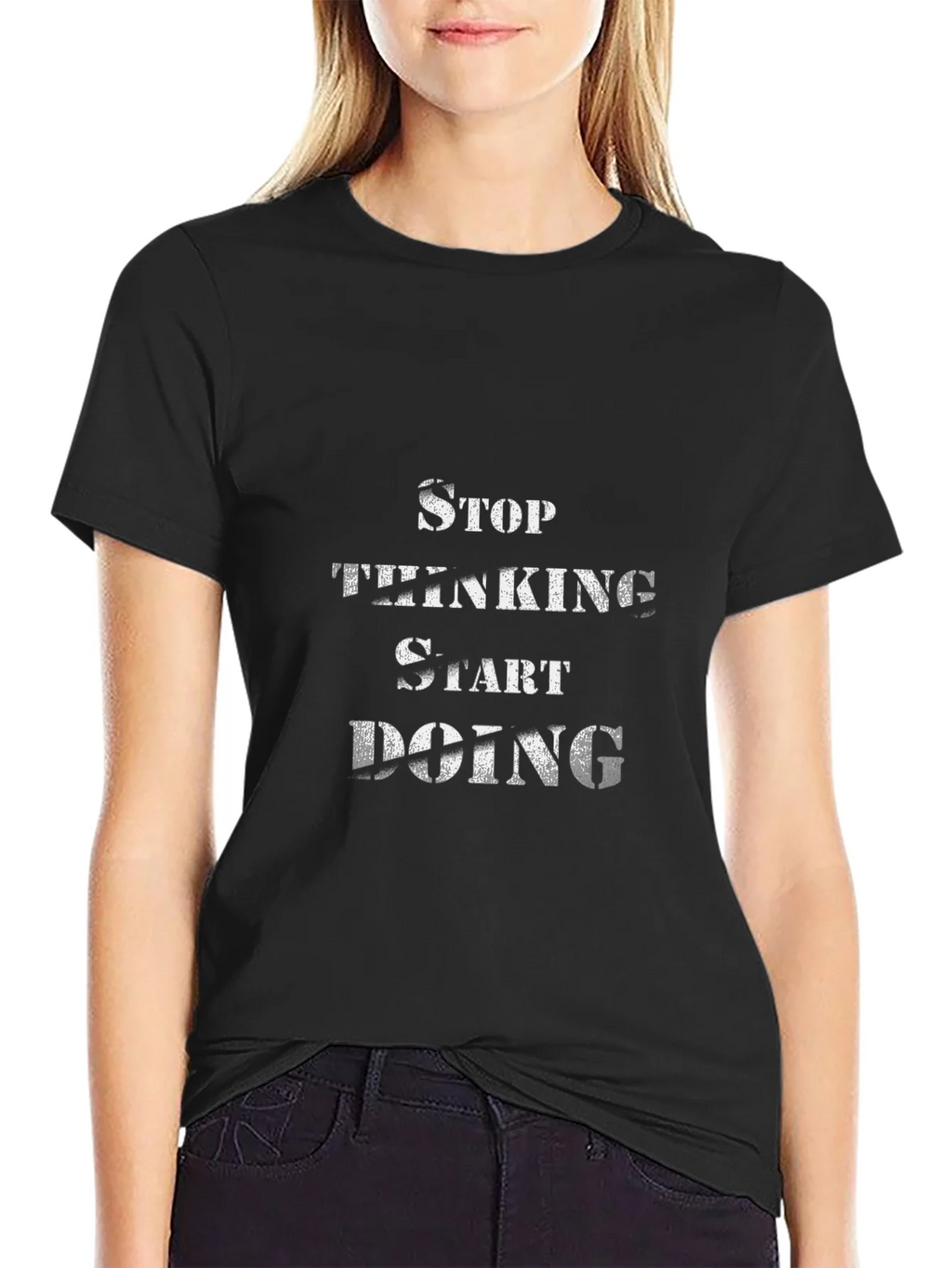 Stop Thinking Start Doing Black T-Shirt product image 2