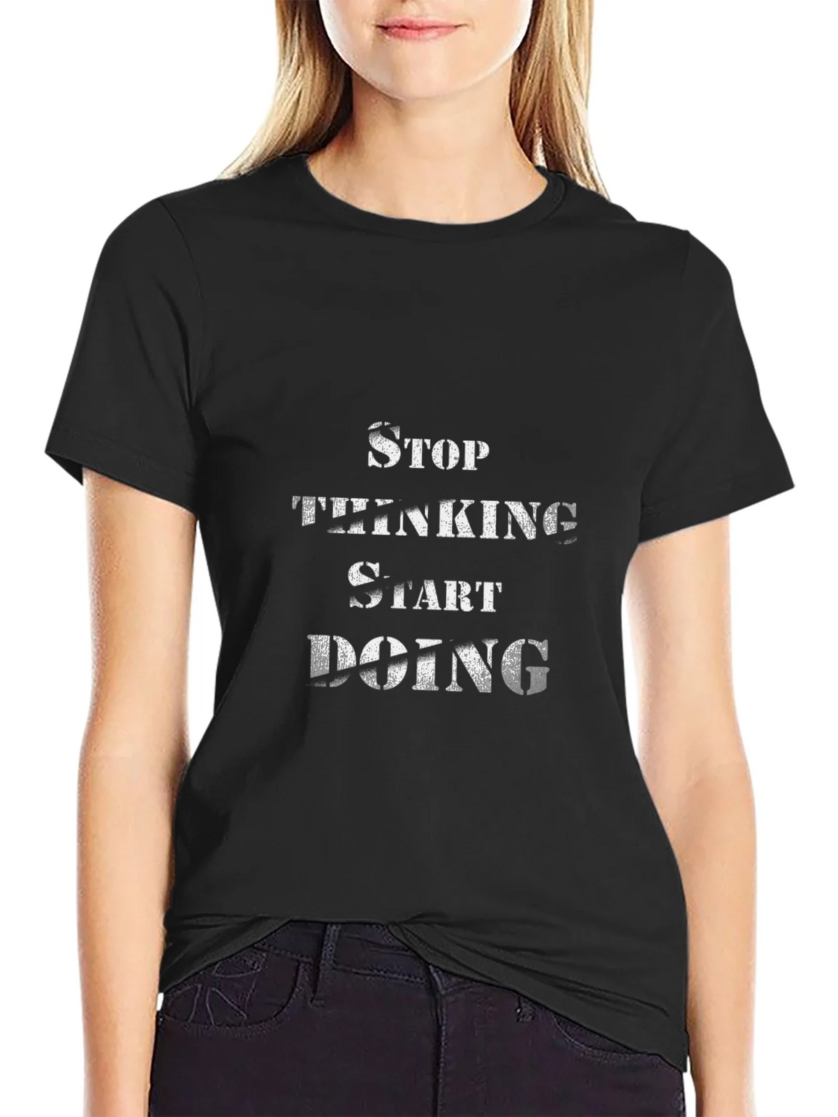 Stop Thinking Start Doing Black T-Shirt product image 2