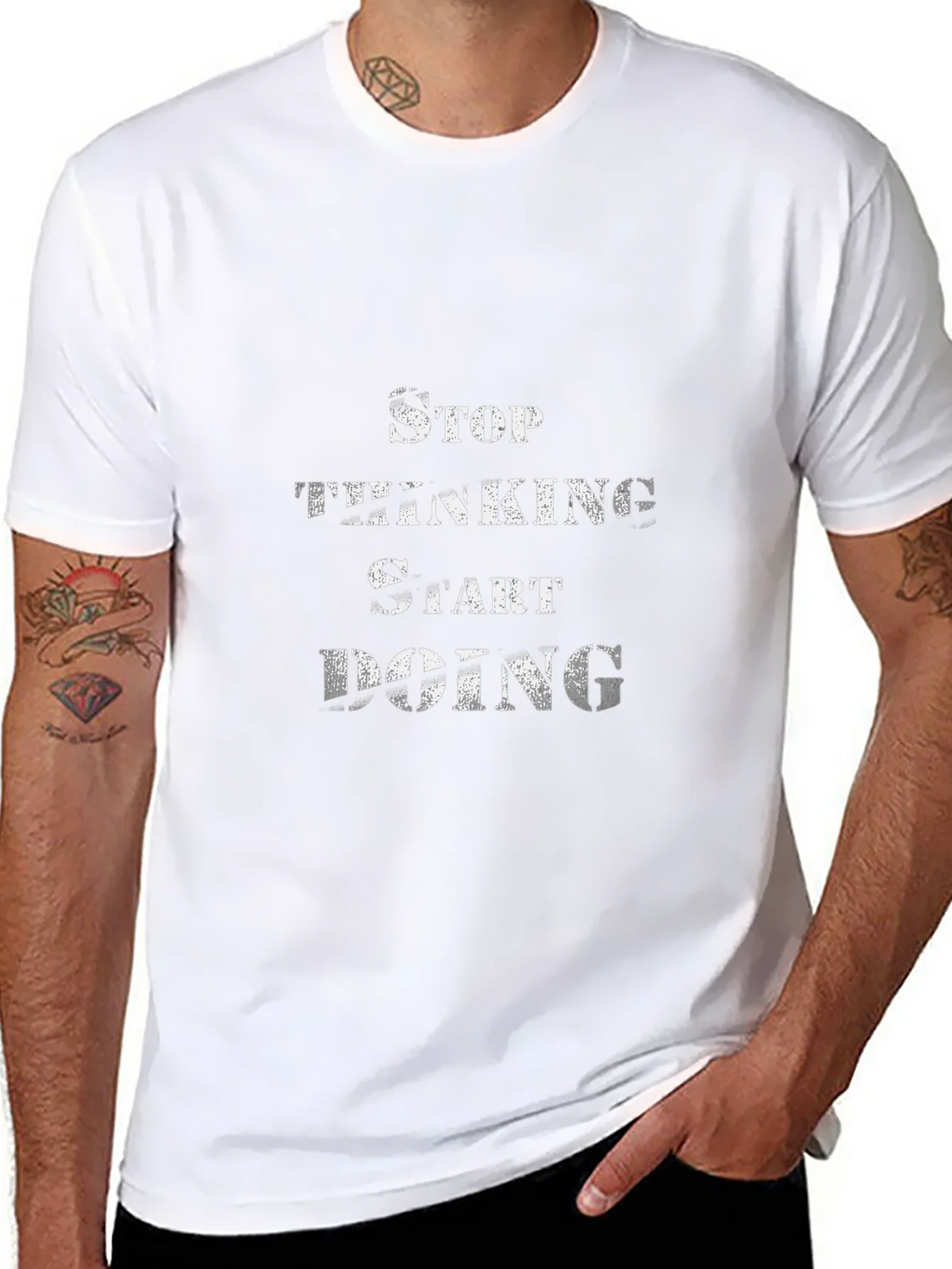 Stop Thinking Start Doing Black T-Shirt product image 7