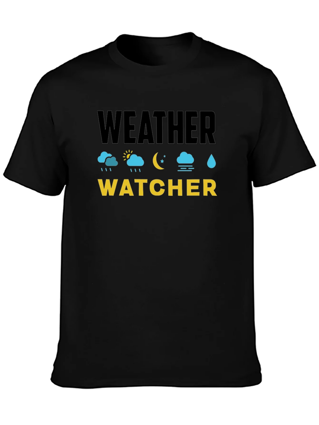 Weather Watcher Black Cotton T-Shirt product image 3