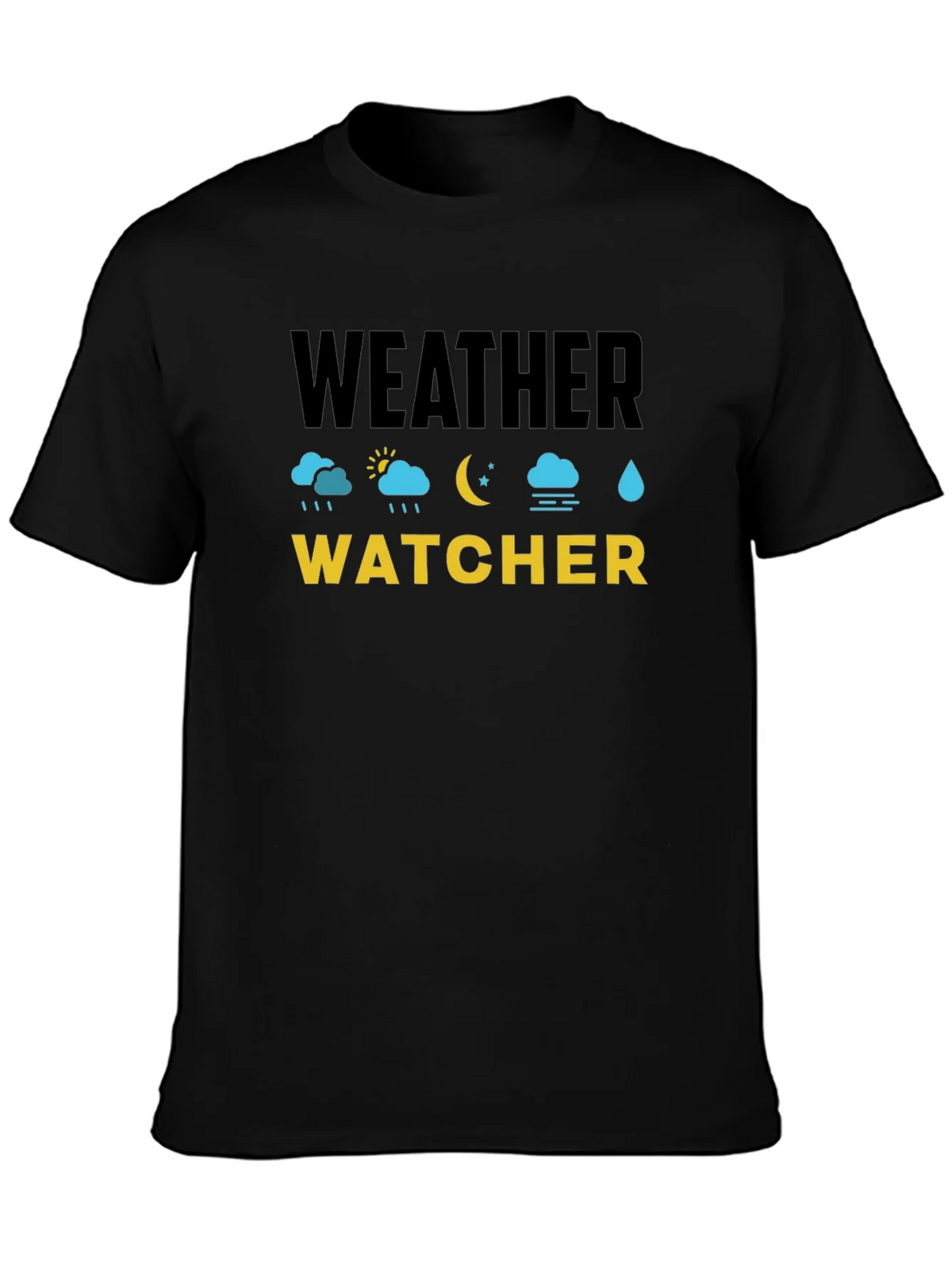 Weather Watcher Black Cotton T-Shirt product image 3