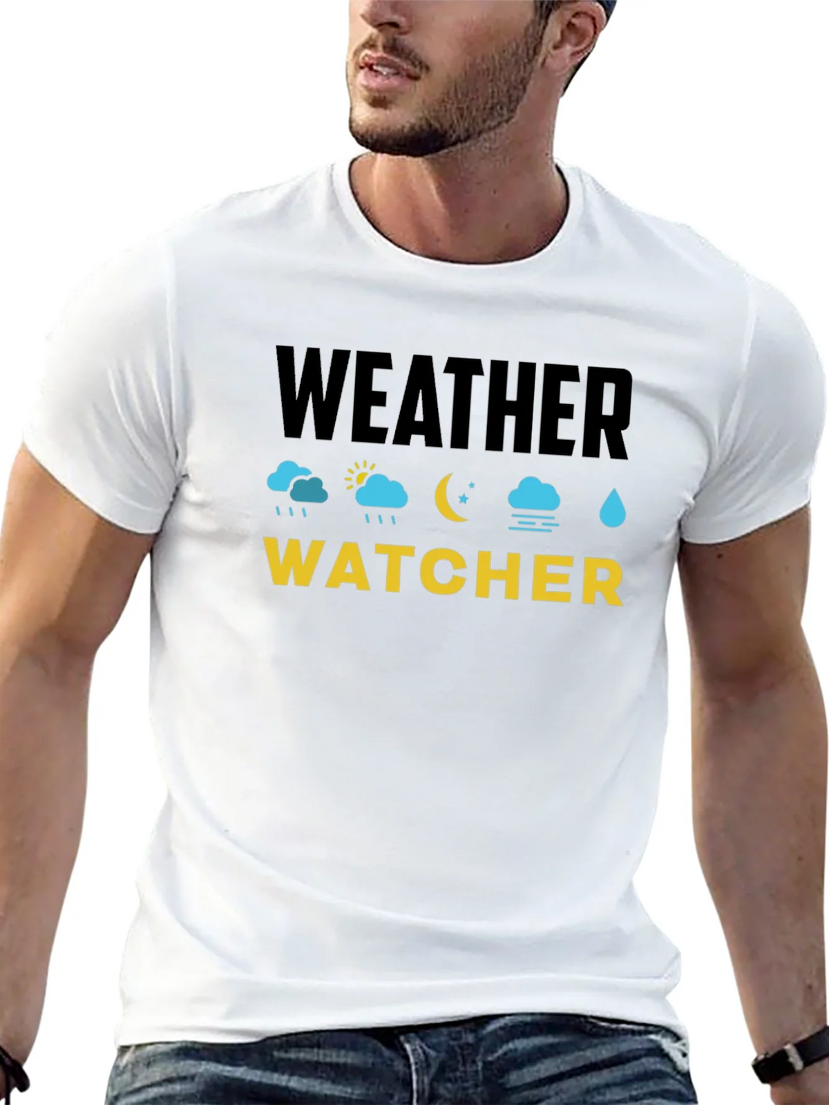 Weather Watcher Black Cotton T-Shirt product image 12