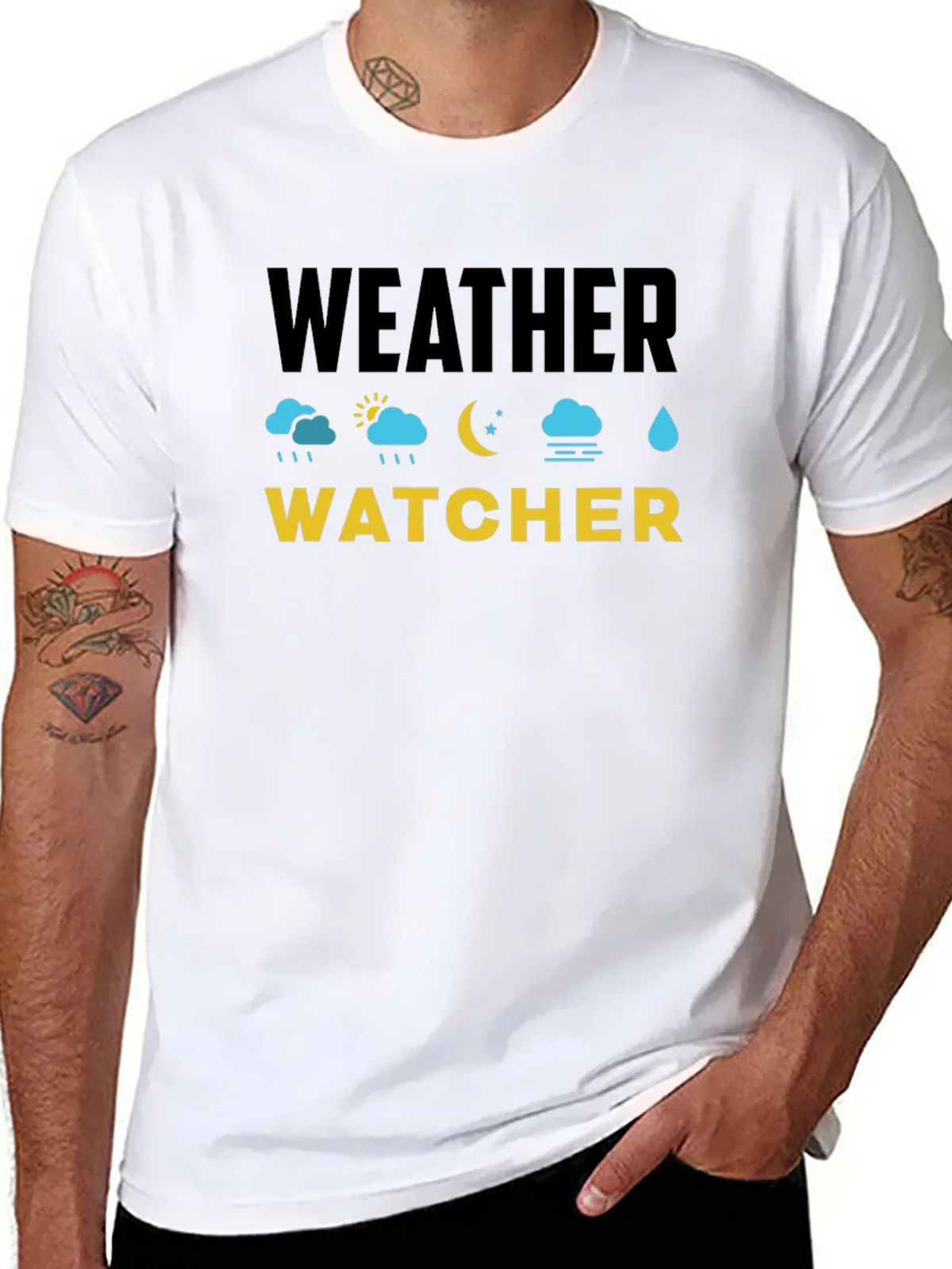 Weather Watcher Black Cotton T-Shirt product image 7