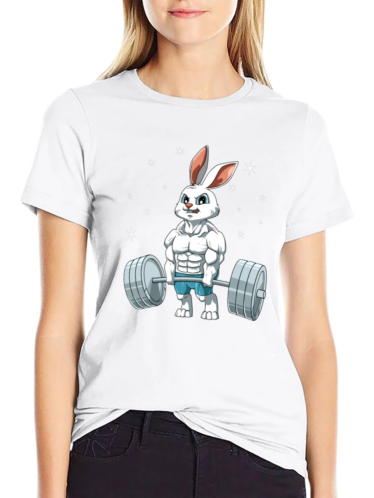 Funny Bunny Gym T-Shirt - Weightlifting Easter Rabbit product image 8