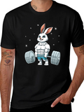 Funny Bunny Gym T-Shirt - Weightlifting Easter Rabbit product image 1
