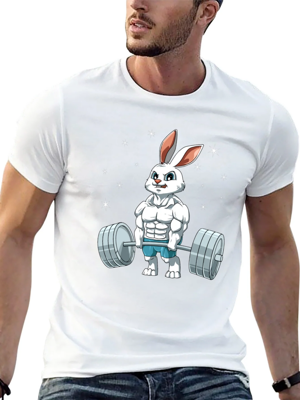 Funny Bunny Gym T-Shirt - Weightlifting Easter Rabbit product image 12