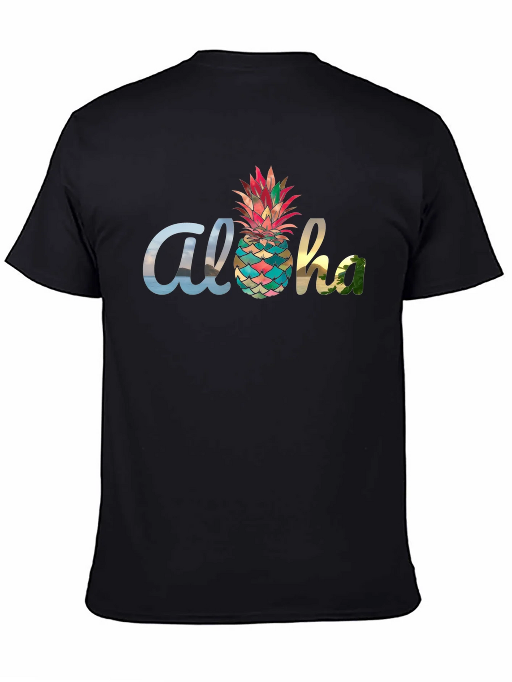 Aloha Pineapple Graphic Black T-Shirt product image 4