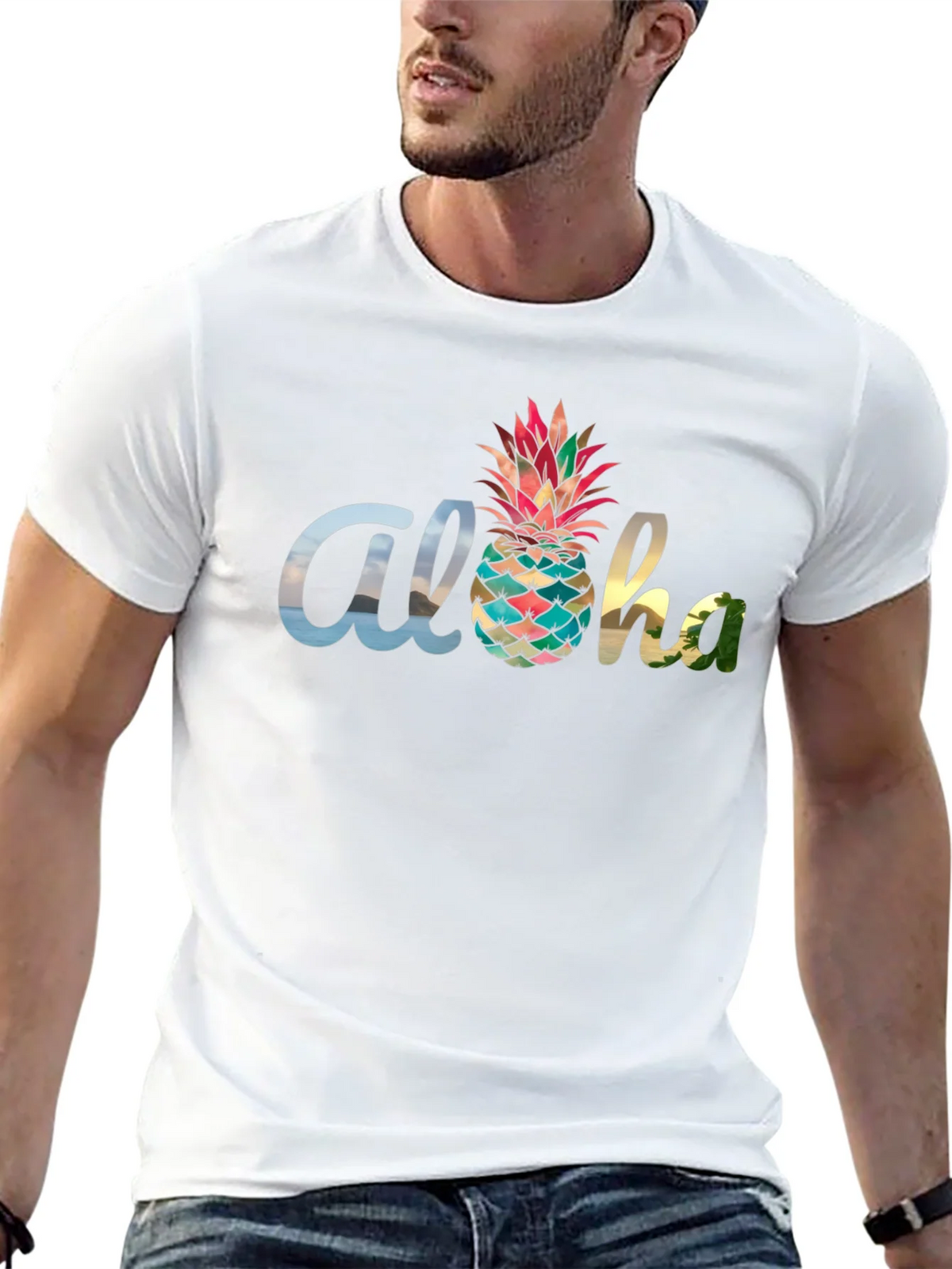 Aloha Pineapple Graphic Black T-Shirt product image 12