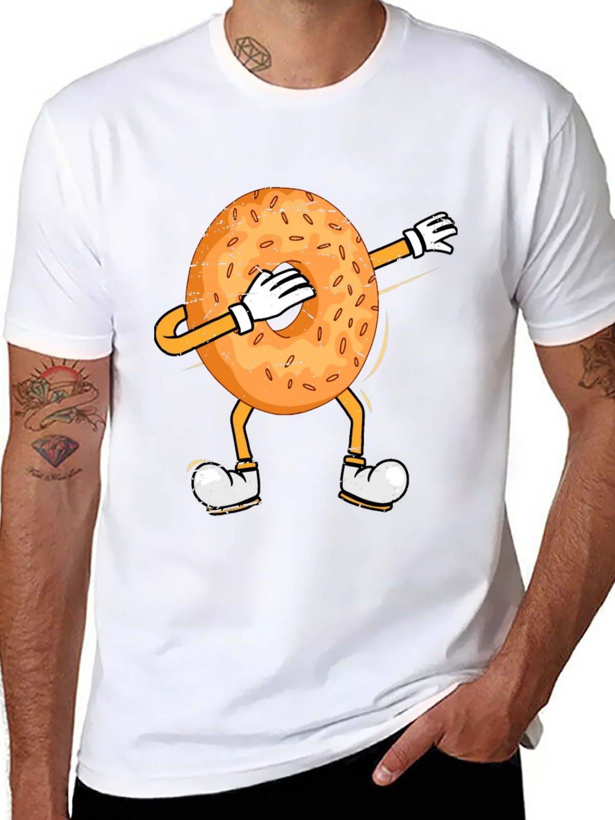 Dabbing Bagel Humor T-Shirt product image 4