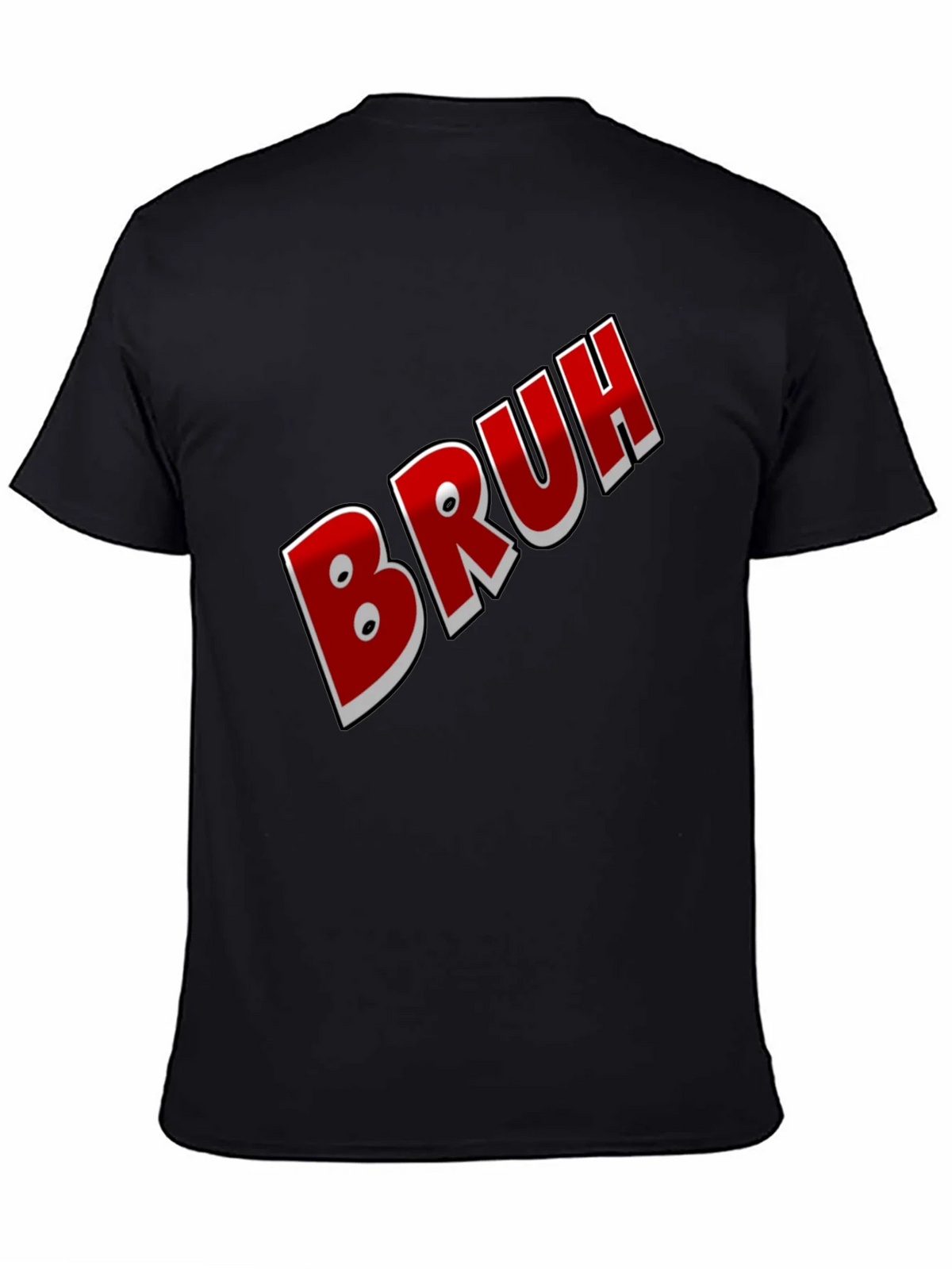 Bruh Graphic Tee - Black Cotton Blend Shirt product image 4