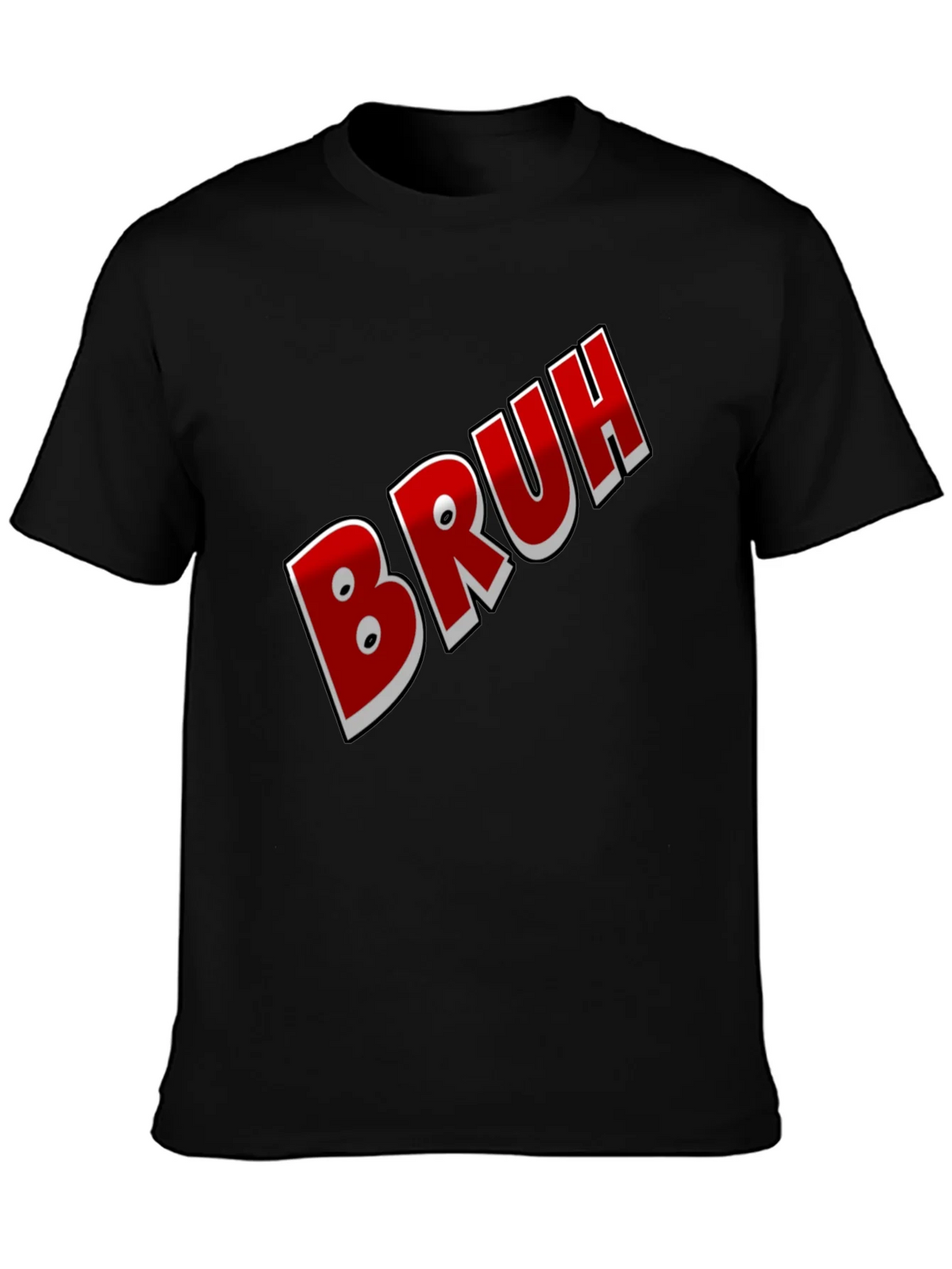 Bruh Graphic Tee - Black Cotton Blend Shirt product image 3