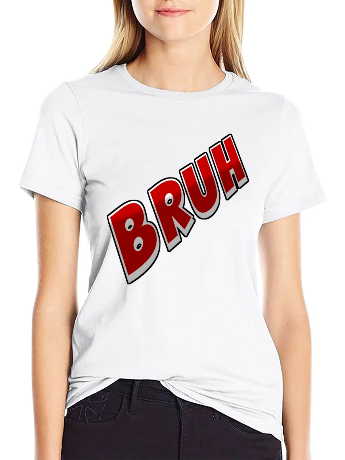 Bruh Graphic Tee - Black Cotton Blend Shirt product image 8