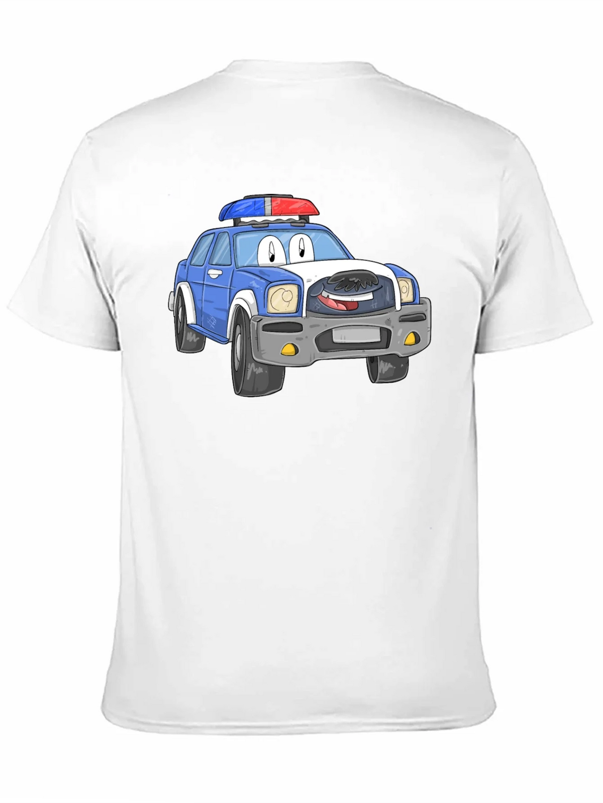 Cartoon Police Car T-Shirt - Black Cotton Blend product image 10