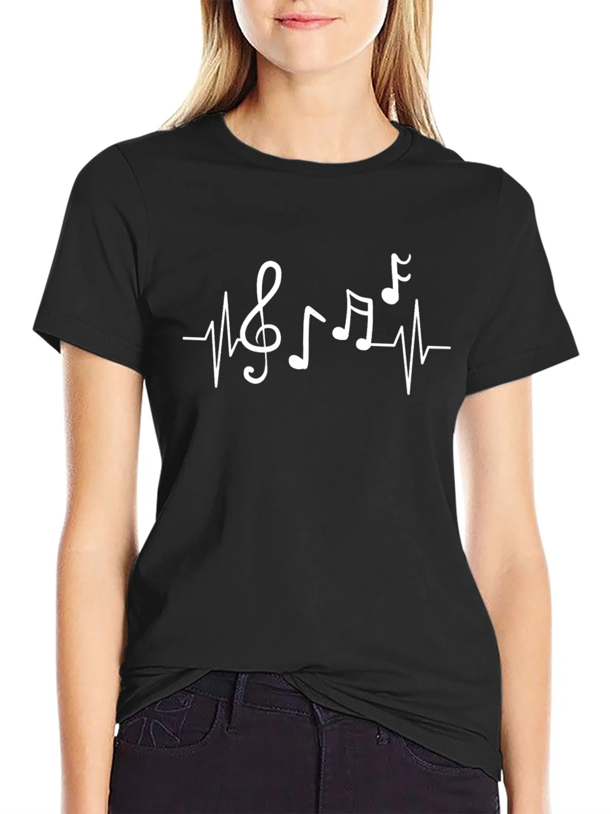Music Heartbeat Graphic Tee - Black product image 2