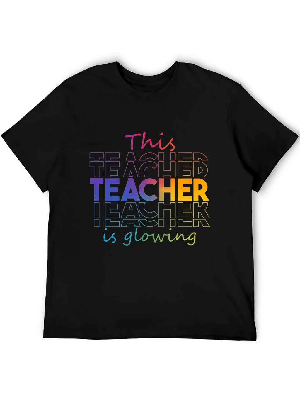 Teacher Glowing T-Shirt - Colorful Graphic Tee product image 5