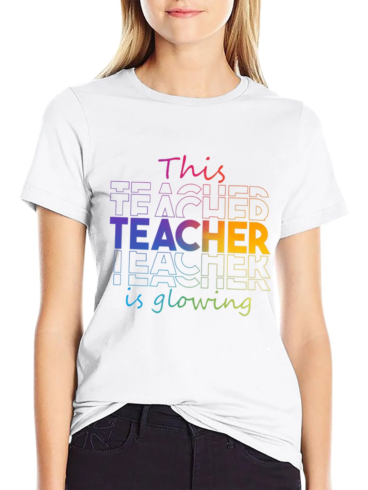 Teacher Glowing T-Shirt - Colorful Graphic Tee product image 8