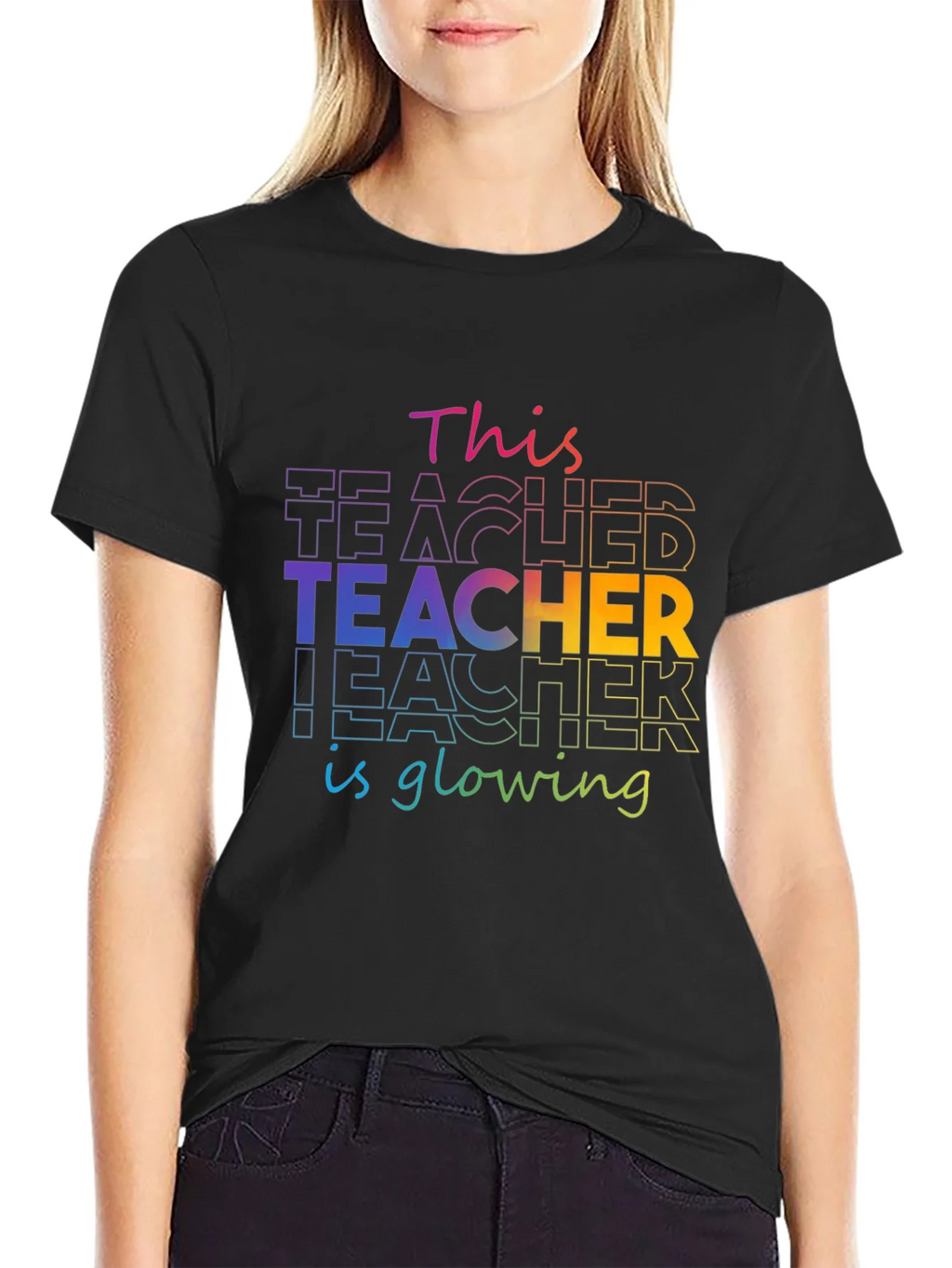 Teacher Glowing T-Shirt - Colorful Graphic Tee product image 2
