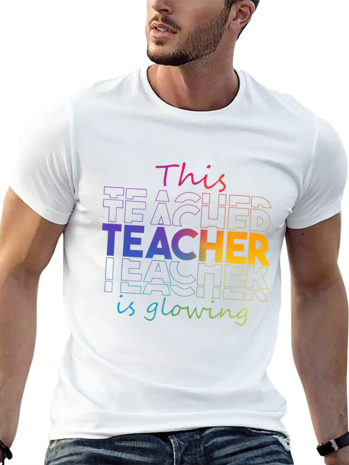 Teacher Glowing T-Shirt - Colorful Graphic Tee product image 12