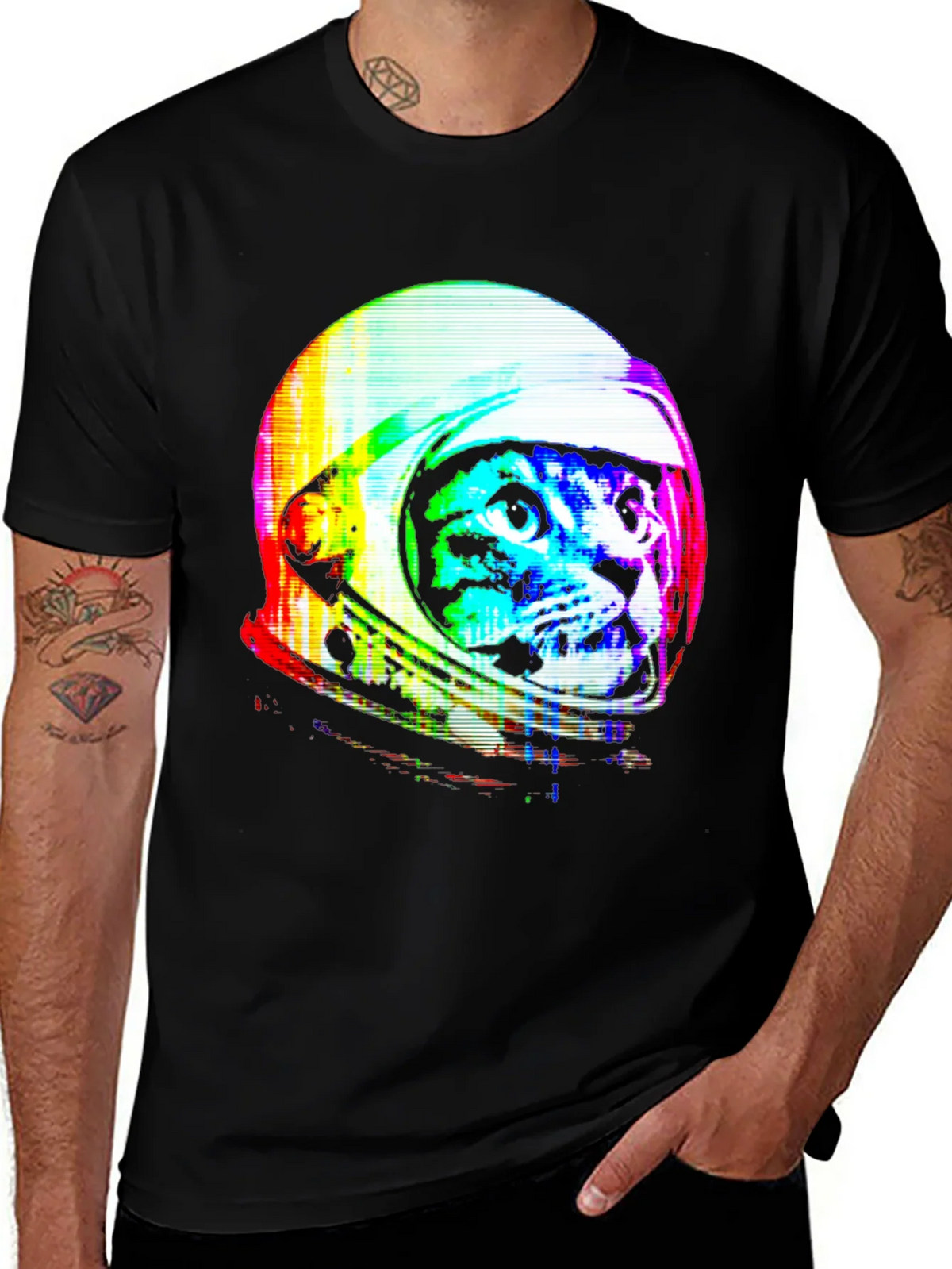 Retro Space Cat T-Shirt - Galaxy Kitten Tee product image 1