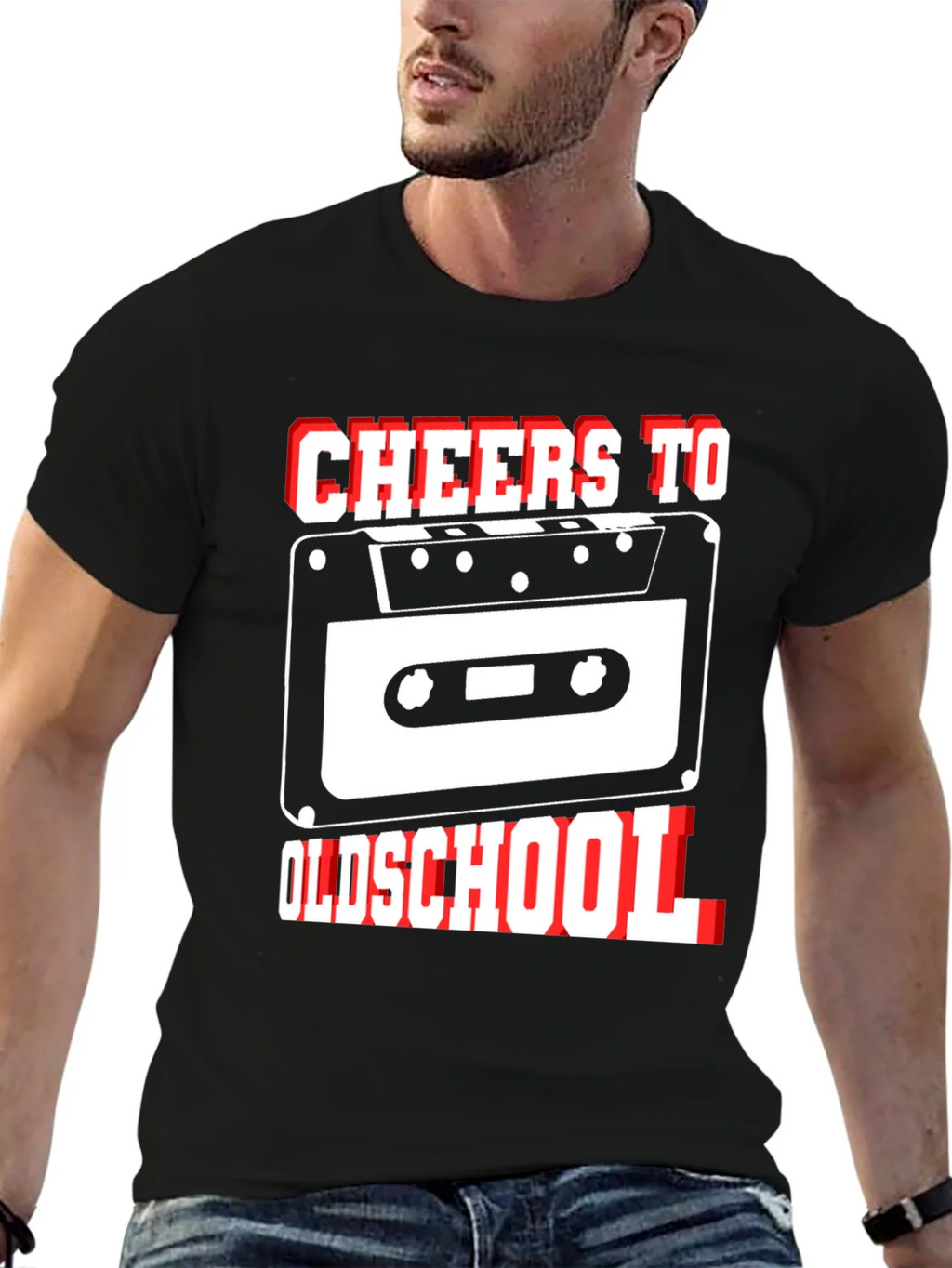 Cheers to Oldschool Retro Cassette Tape Graphic T-Shirt product image 6