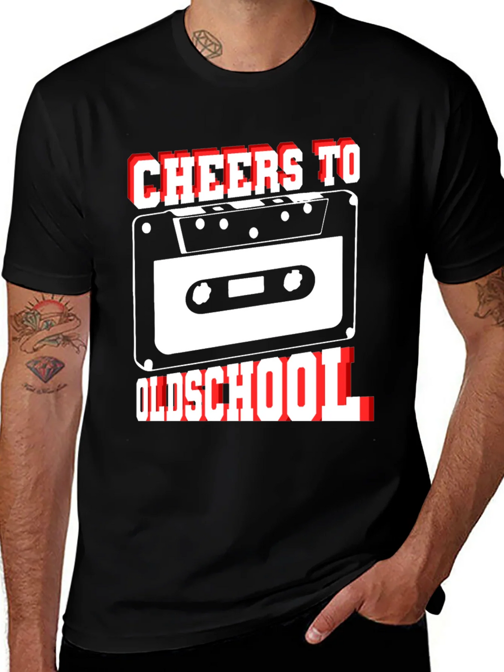 Cheers to Oldschool Retro Cassette Tape Graphic T-Shirt product image 1