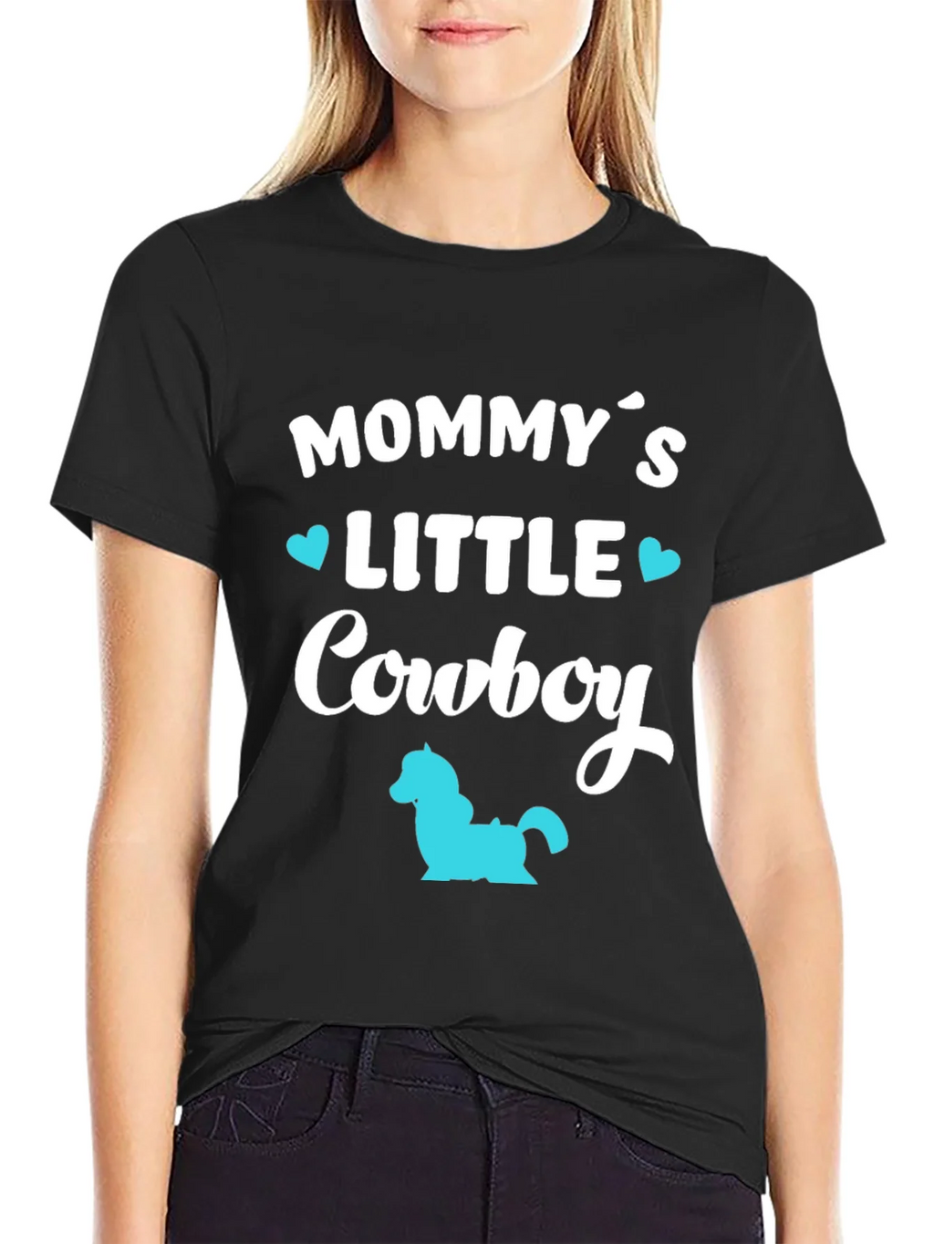 Mommys Little Cowboy - Black T-Shirt product image 2