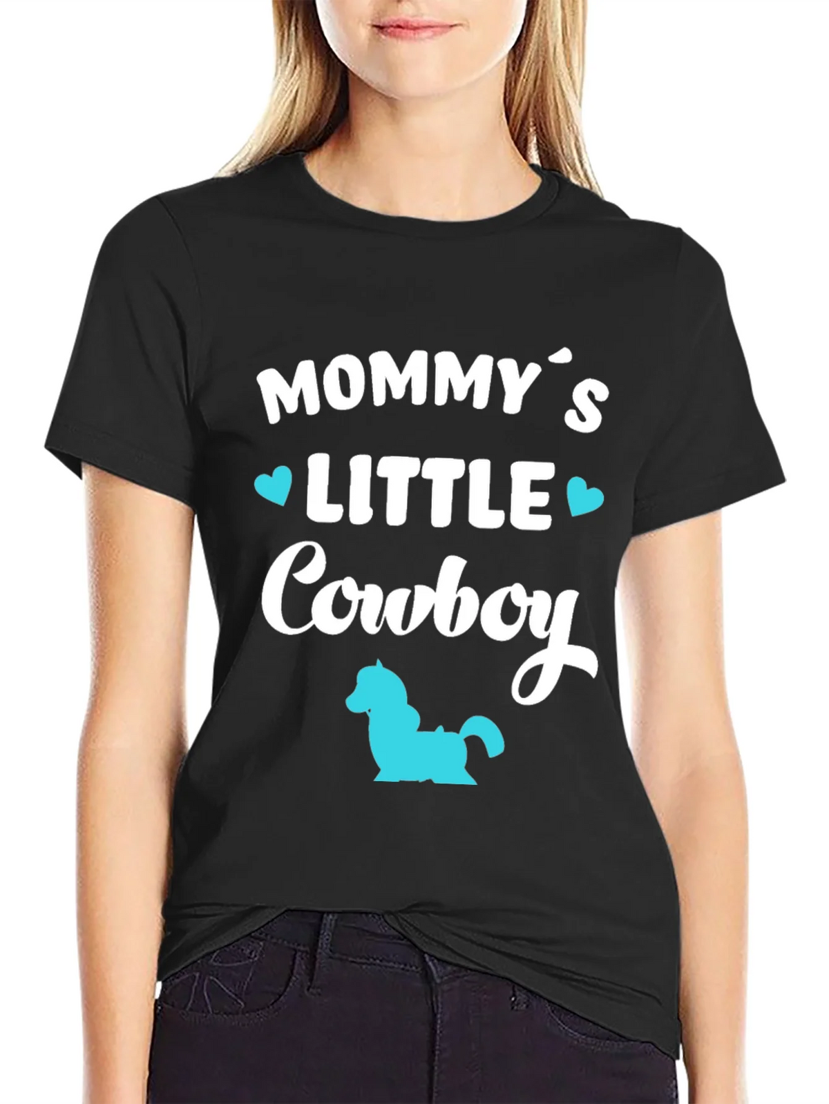 Mommys Little Cowboy - Black T-Shirt product image 2