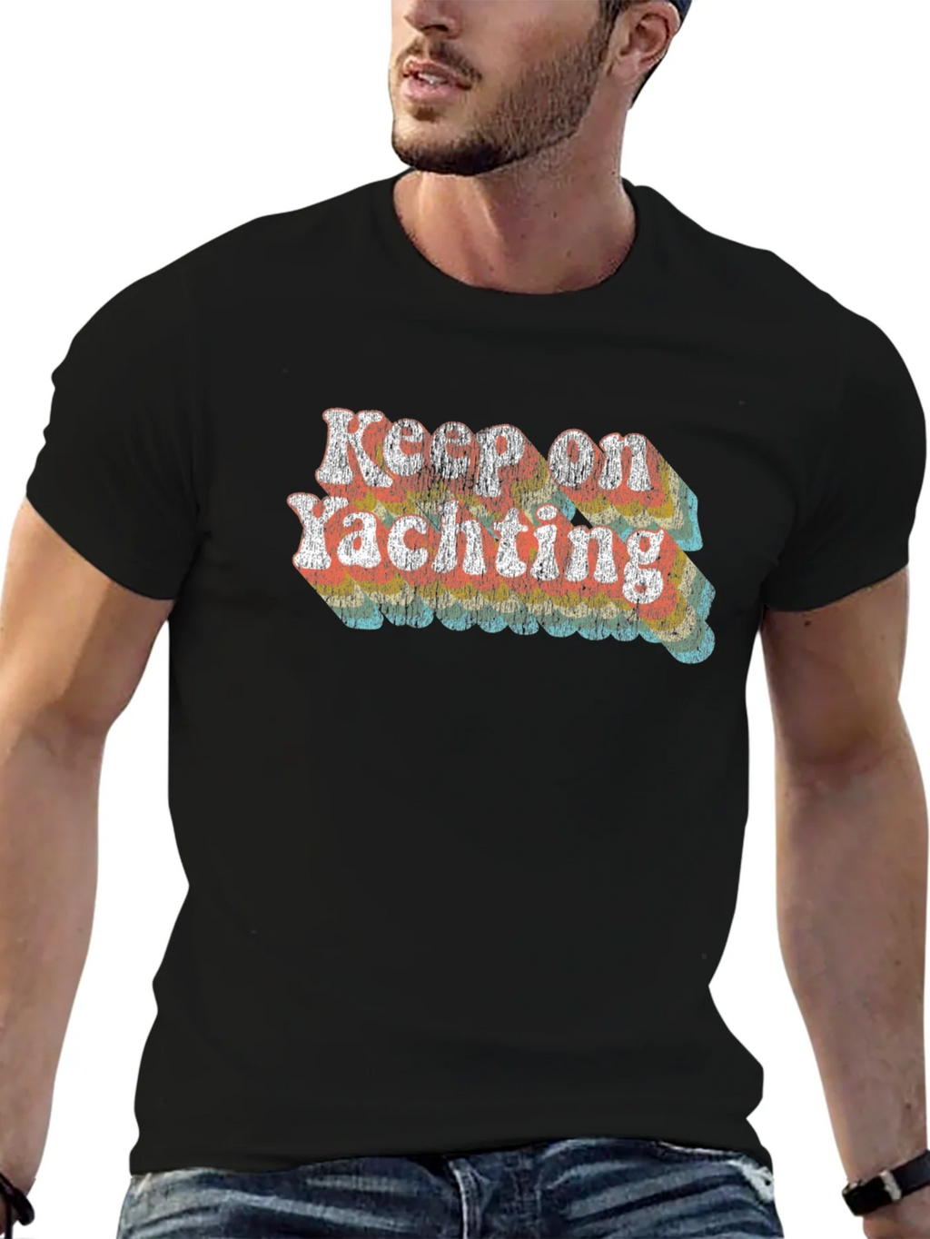 Keep on Yachting Retro Graphic Tee - Black product image 4