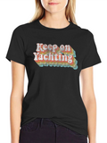 Keep on Yachting Retro Graphic Tee - Black product image 1