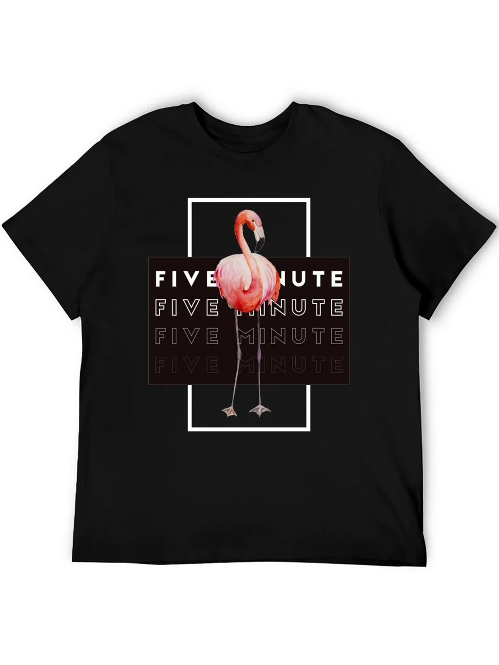 Five Minute Flamingo Graphic Tee - Trendy Black T-Shirt product image 1