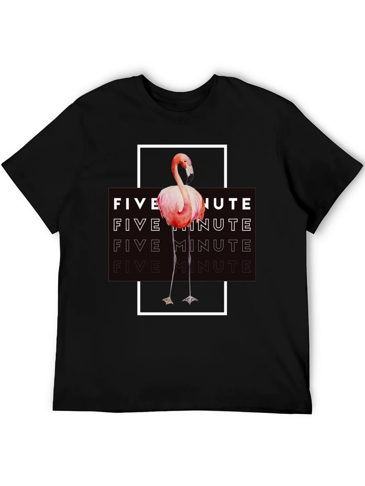 Five Minute Flamingo Graphic Tee - Trendy Black T-Shirt product image 1