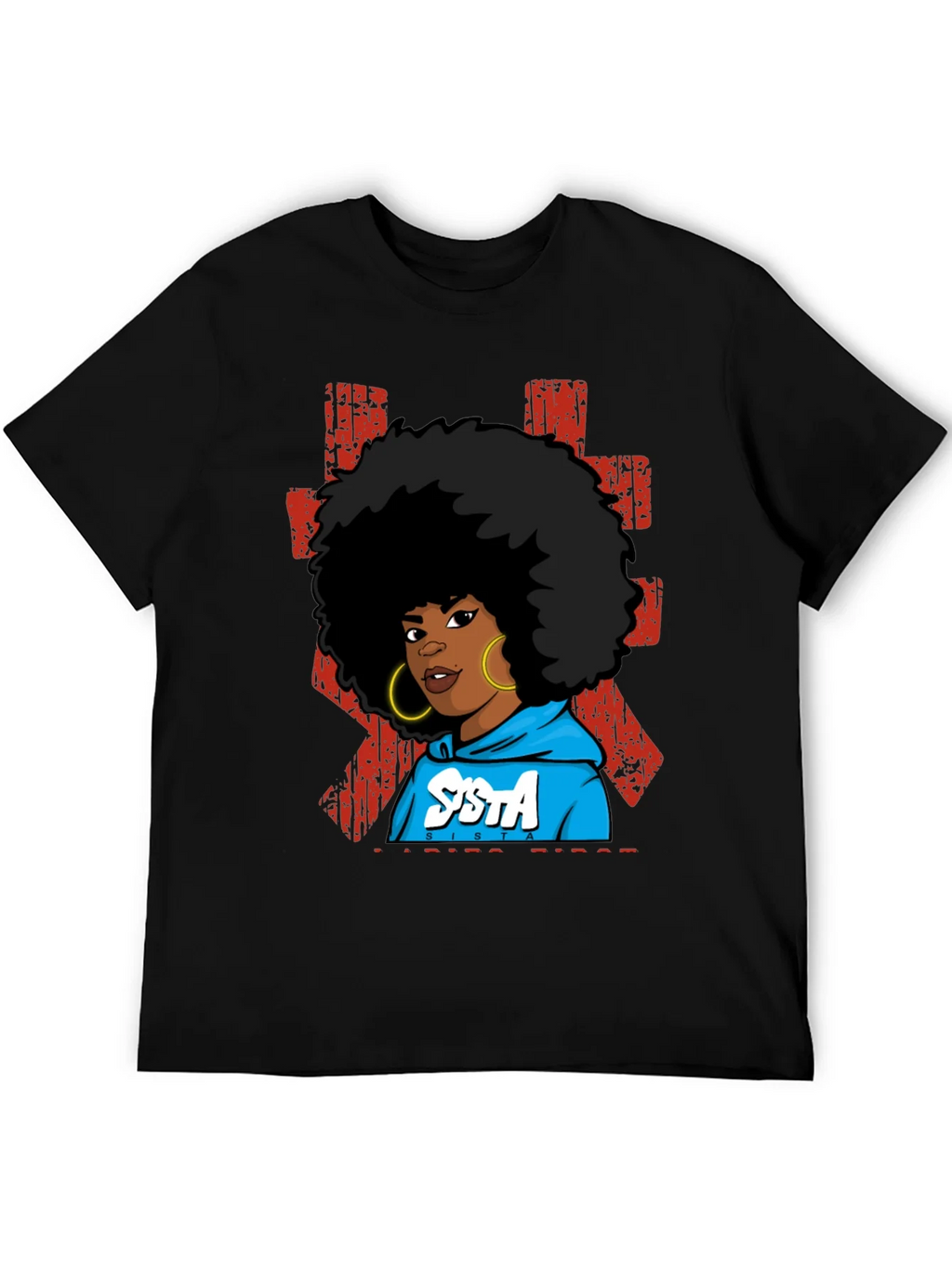 SISTA Graphic T-Shirt - Afro Pride Black Tee product image 5