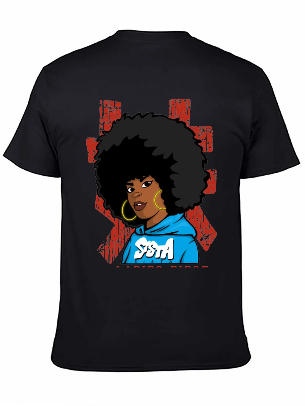 SISTA Graphic T-Shirt - Afro Pride Black Tee product image 4