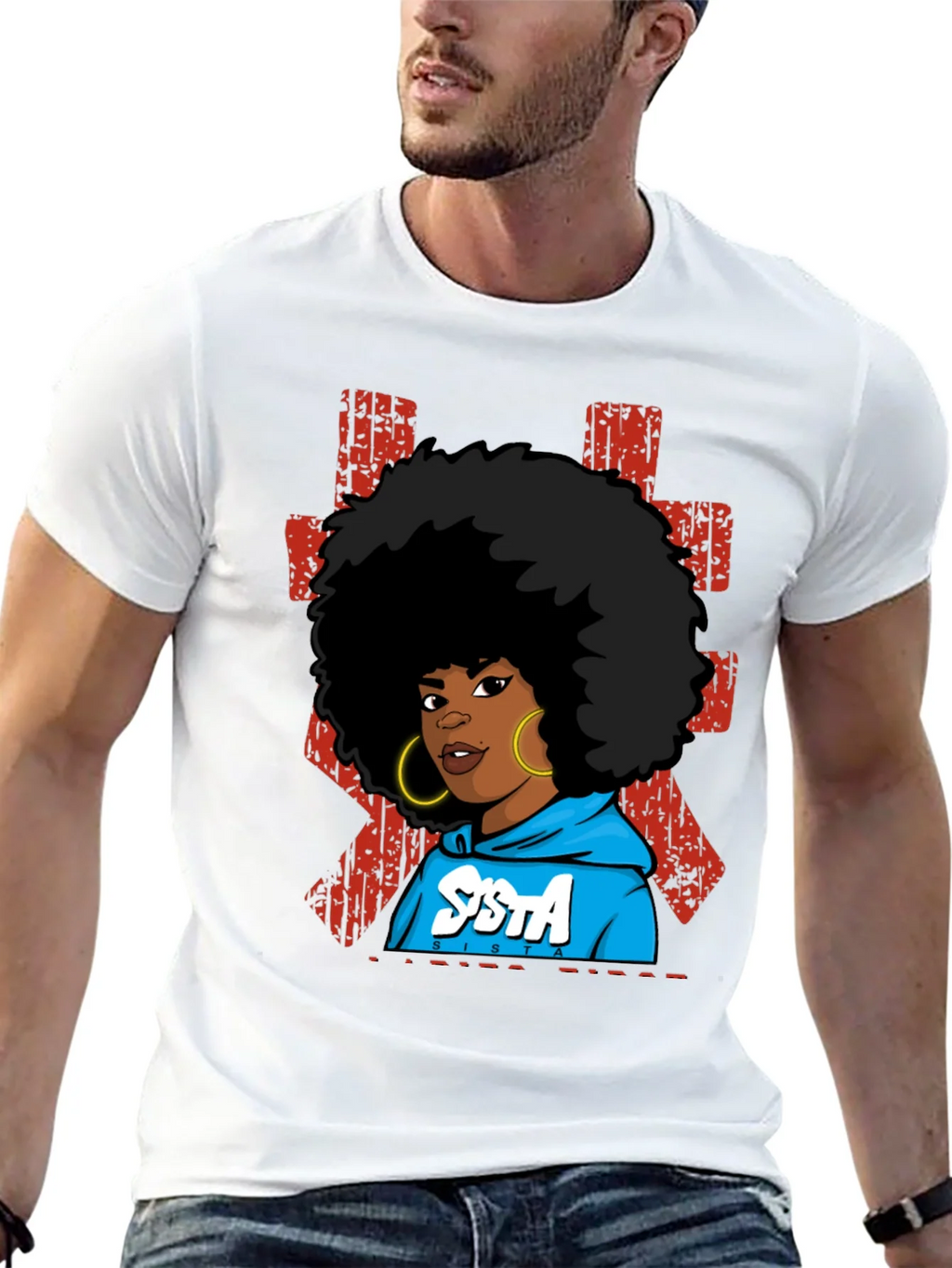 SISTA Graphic T-Shirt - Afro Pride Black Tee product image 12